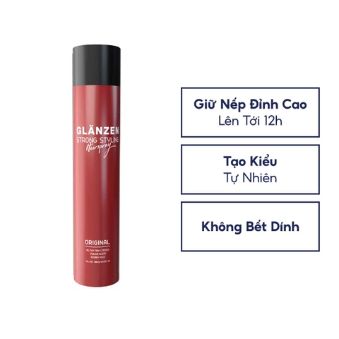 Gôm xịt tóc giữ nếp Glanzen Original 380ml