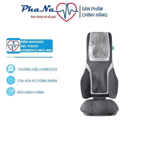 Đệm massage chuyên nghiệp công nghệ GEL touch kèm nhiệt Homedics MCS-846