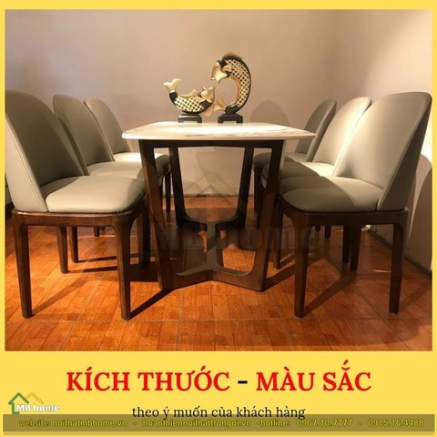 Thiết kế bàn ăn gỗ mặt đá hiện đại 06