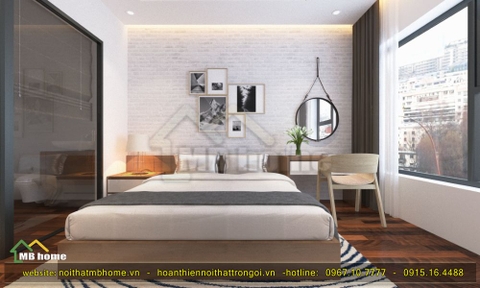 Thiết kế nội thất chung cư hai phòng ngủ - The Sun Mễ Trì