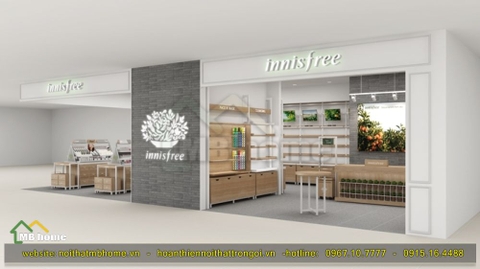 Thiết kế nội thất cửa hàng mỹ phẩm Innisfree Việt Nam