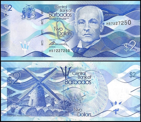 2 dollars Barbados 2013
