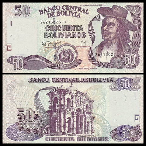 50 bolivianos Bolivia 1986