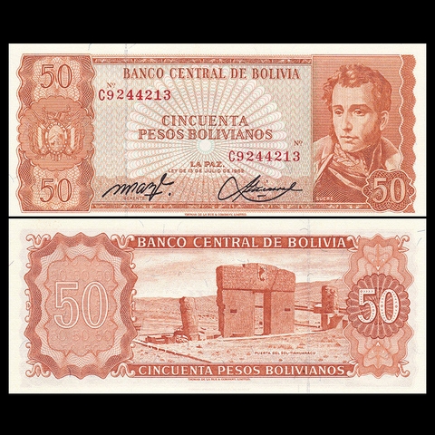 50 pesos Bolivia 1962