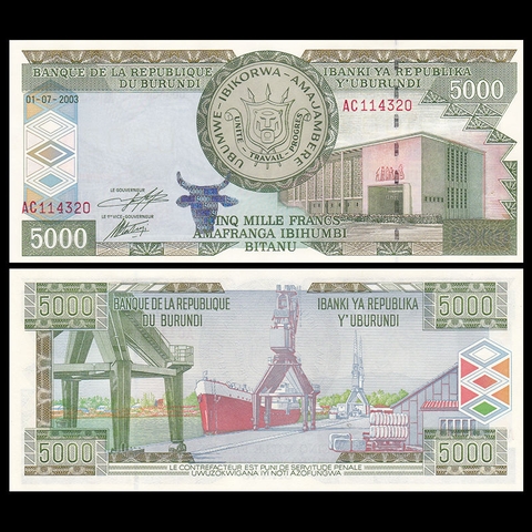 5000 francs Burundi 2003