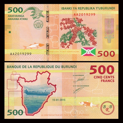 500 francs Burundi 2015
