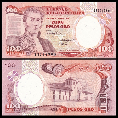 100 pesos Colombia 1988