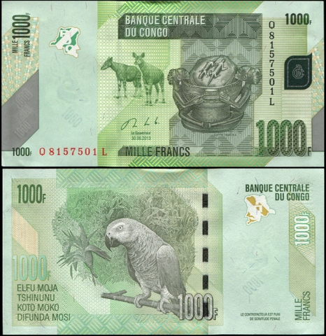 1000 francs Congo Democratic Republic 2013