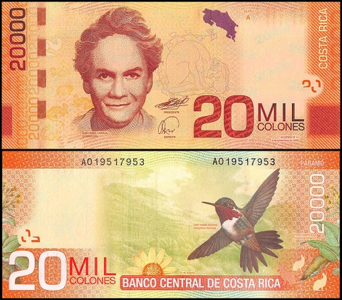 20000 colones Costa Rica 2009