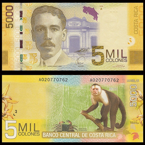 5000 colones Costa Rica 2009