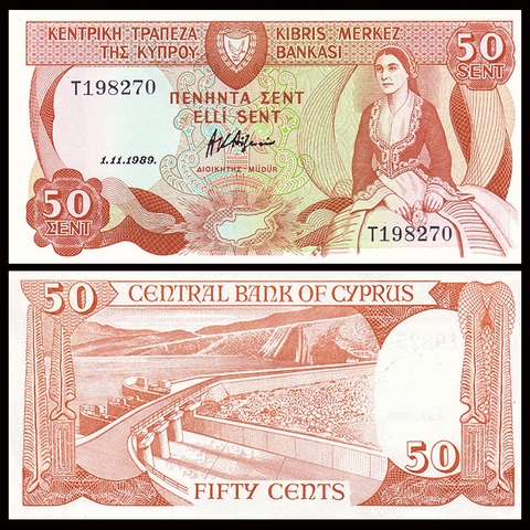 50 cents Cyprus 1989