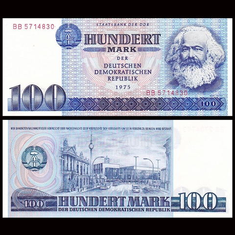 100 mark Democratic Republic Germany - Đông Đức 1975