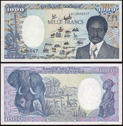 1000 francs Gabon 1990