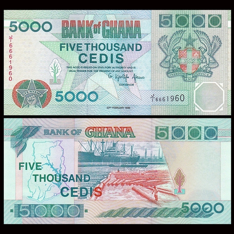 5000 cedis Ghana 1996