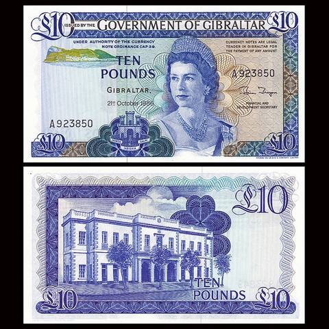 10 pounds Gibraltar 1986