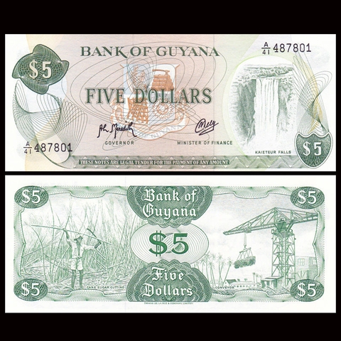 5 dollars Guyana 1992