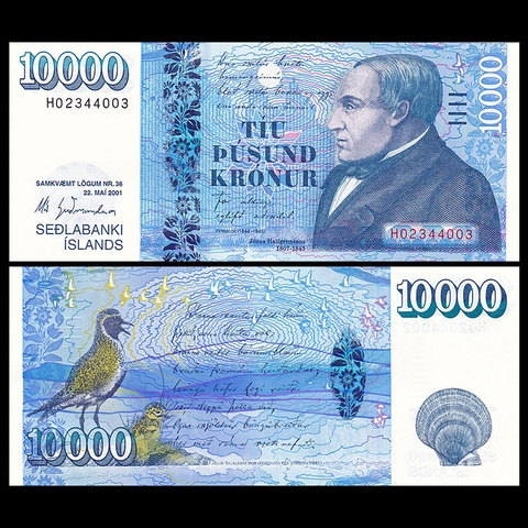 10000 kronur Iceland 2001