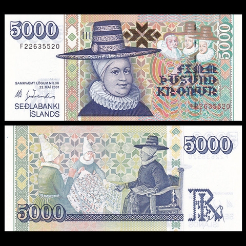 5000 kronur Iceland 2001