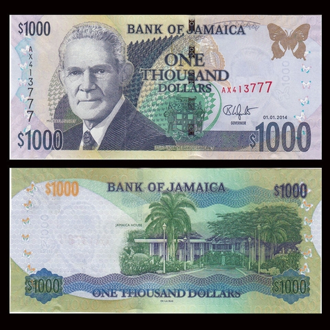 1000 dollars Jamaica 2014