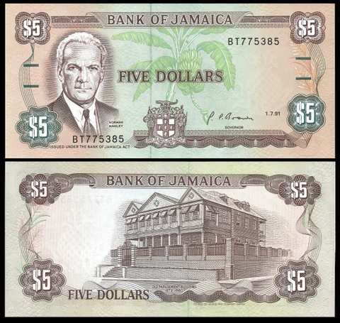 5 dollars Jamaica 1991