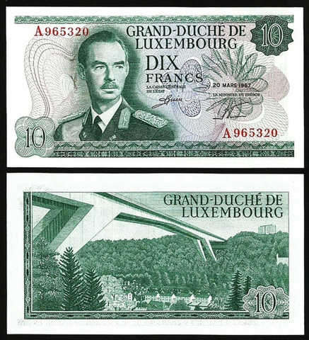 10 francs Luxembourg 1967
