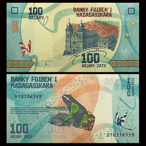 100 ariary Madagascar 2017