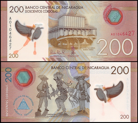 200 cordobas Nicaragua 2014 polymer