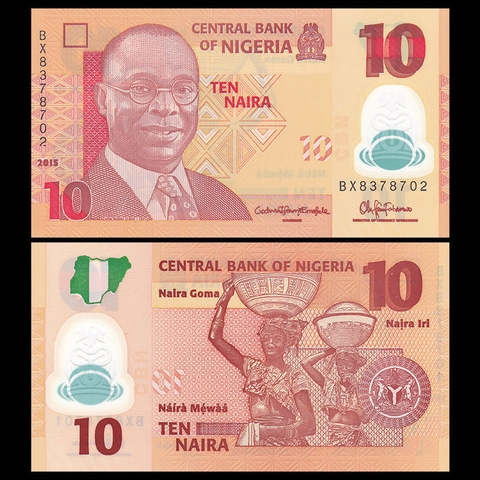 10 naira Nigeria 2015 polymer