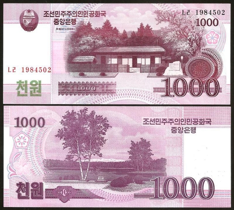 1000 won North Korea 2002