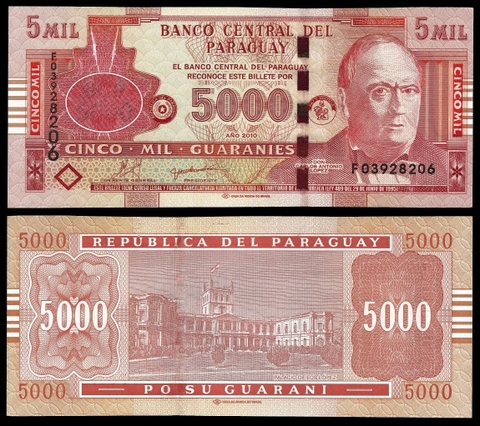 5000 guaranies Paraguay 2010