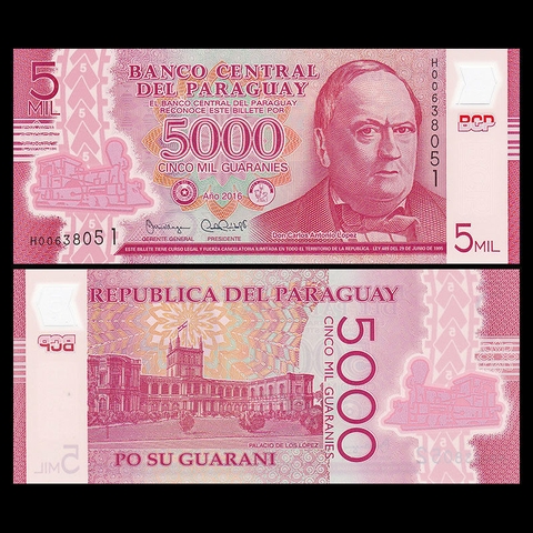 5000 guaranies Paraguay 2016 polymer