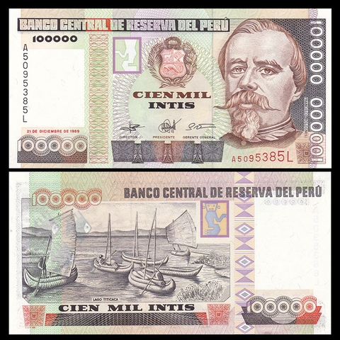 100000 intis Peru 1989