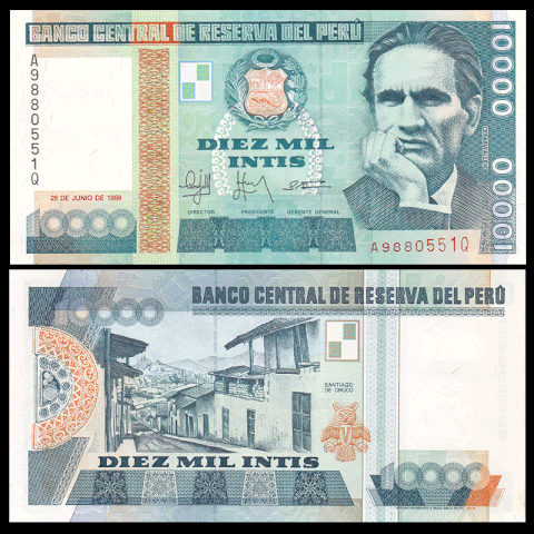 10000 intis Peru 1988