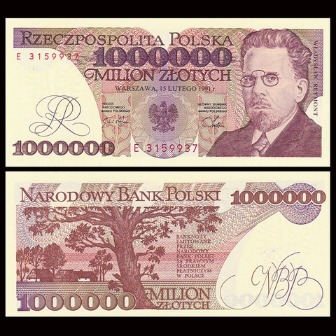 1 triệu zlotych Poland 1991