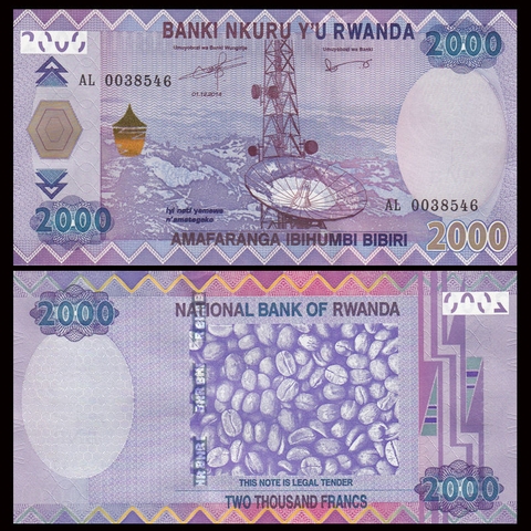 2000 francs Rwanda 2014