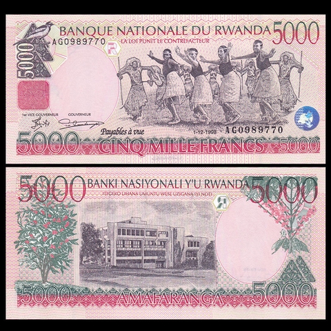 5000 francs Rwanda 1998