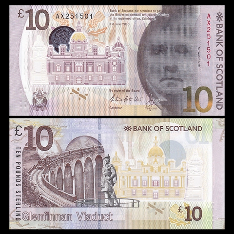 10 pounds Scotland 2017 polymer - Bank of Scotland