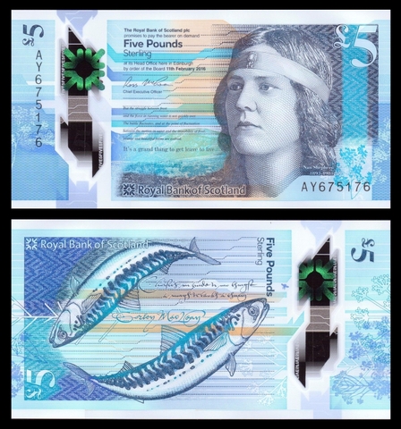 5 pounds Scotland 2016 polymer - Royal Bank of Scotland