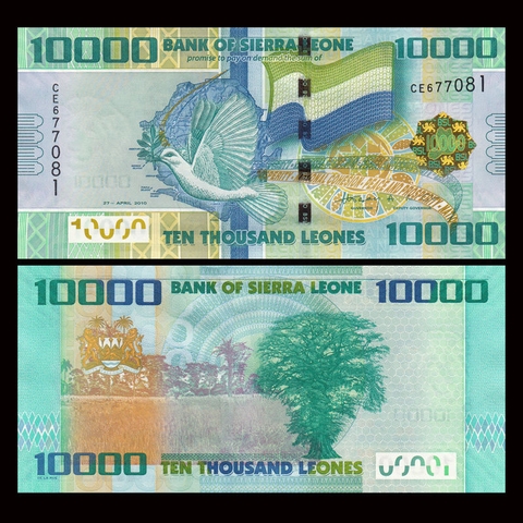 10000 leones Sierra Leones 2010