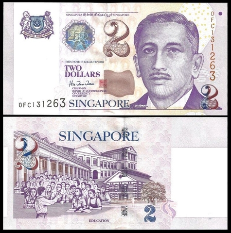 2 dollars Singapore 1999