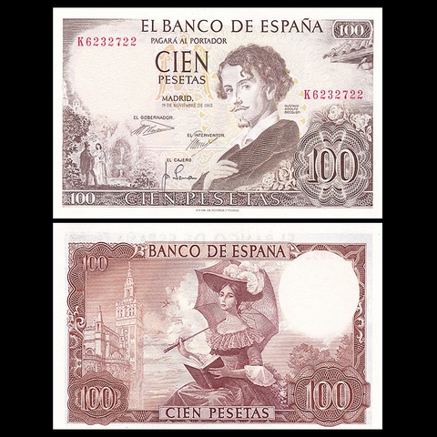 100 pesetas Spain 1965