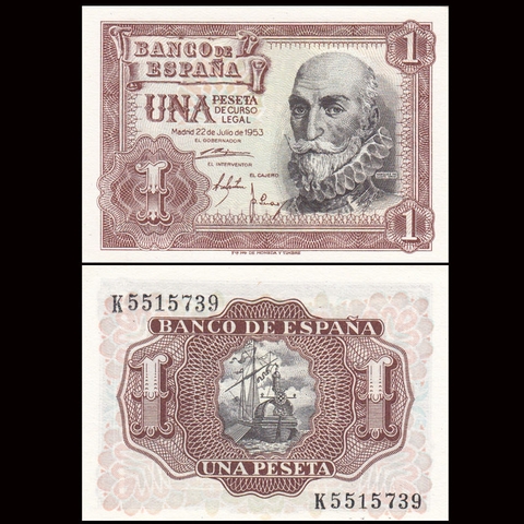1 pesetas Spain 1953