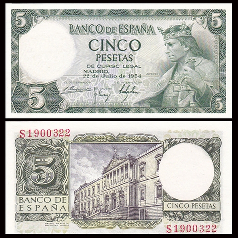 5 pesetas Spain 1954