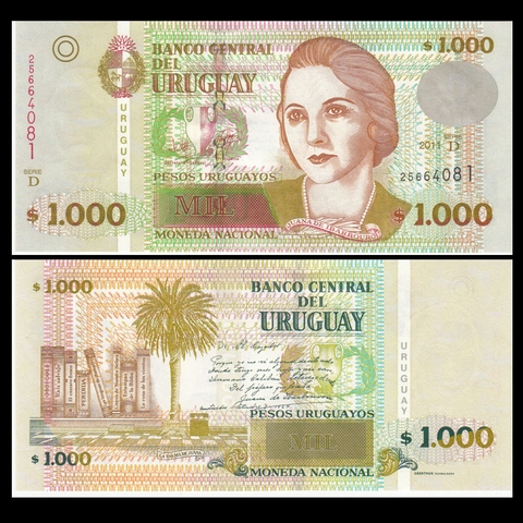 1000 pesos Uruguay 2011