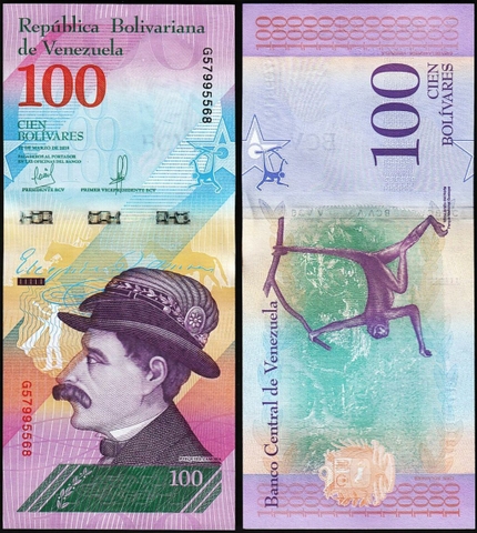 100 bolivares Venezuela 2018