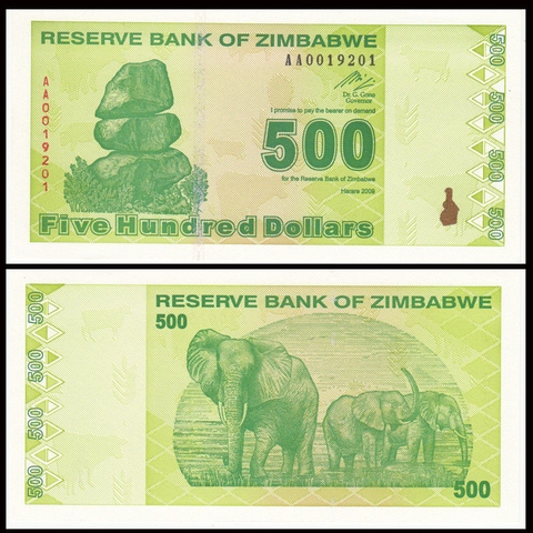 500 dollars Zimbabwe 2009