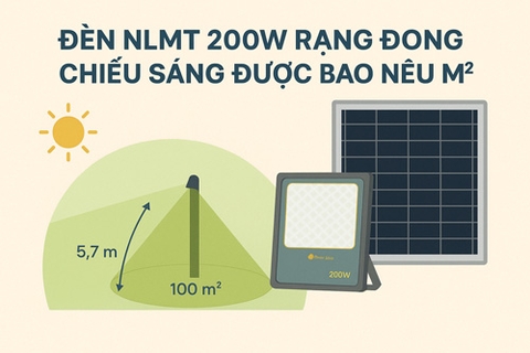 Đèn NLMT 200W Rạng Đông Chiếu Sáng Được Bao Nhiêu m²?