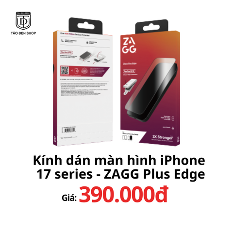 Kính dán màn hình iPhone 17 series - ZAGG Plus Edge