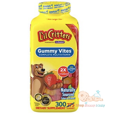 Kẹo dẻo gấu Mỹ cung cấp Multi Vitamin L’il Critters Gummy Vites 300v