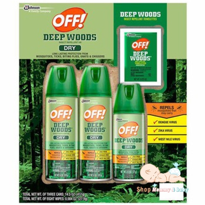Xịt chỗng muỗi và côn trùng Off Deep Wood dry